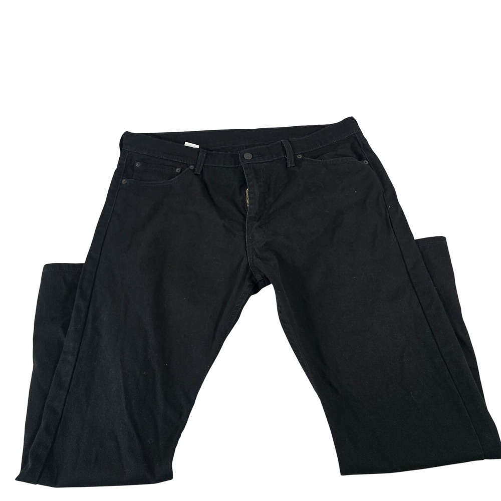 Levis 513 Slim Straight Jeans Mens 38x30 Black Denim Pants 05513-0536